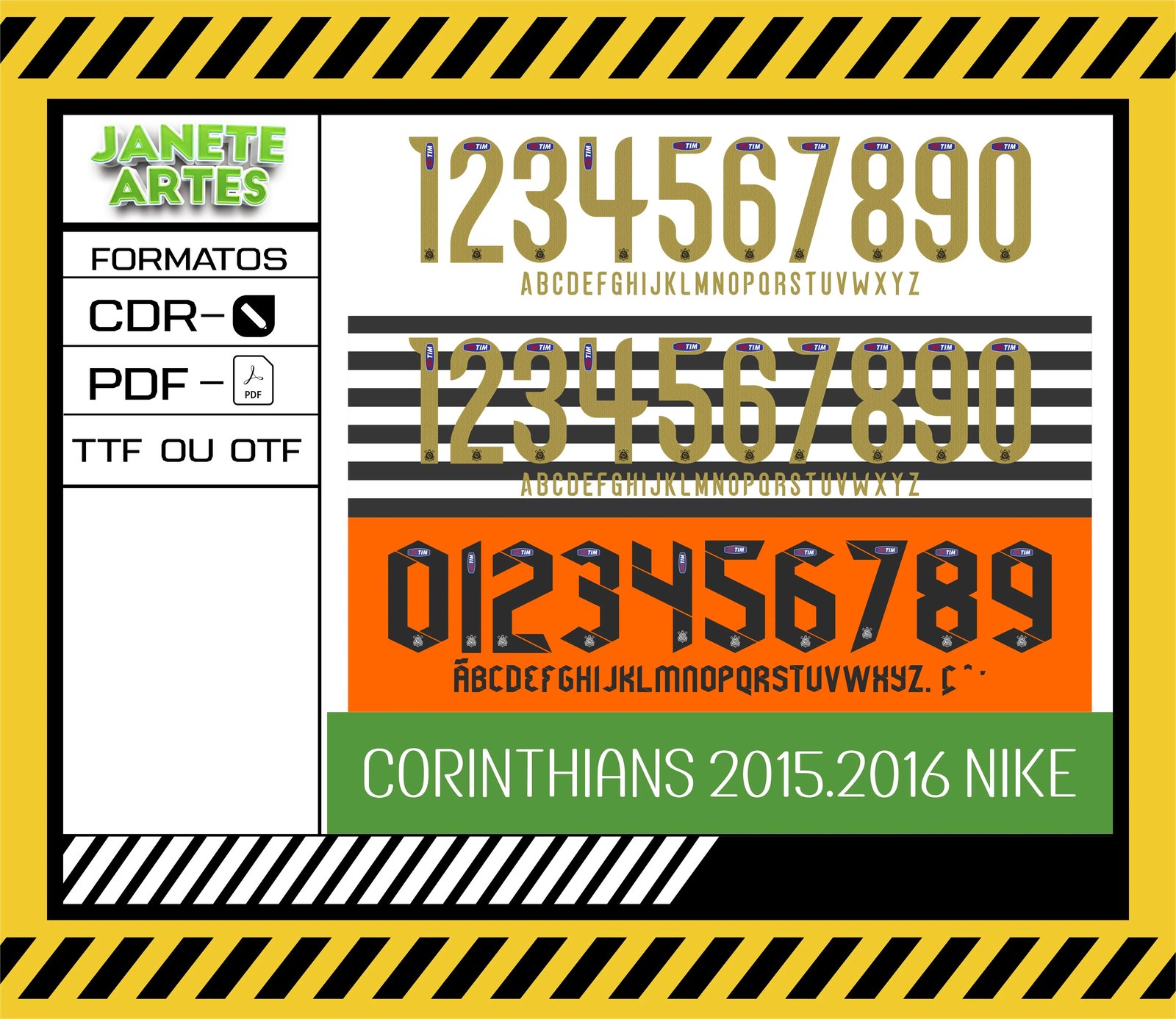 Fonte de Time Tipografia Corinthians 2015 - 2016