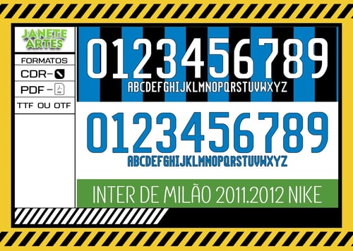 Fonte de Time Tipografia Inter de Milão 2011 - 2012