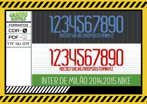 Fonte de Time Tipografia Inter de Milão 2014 - 2015