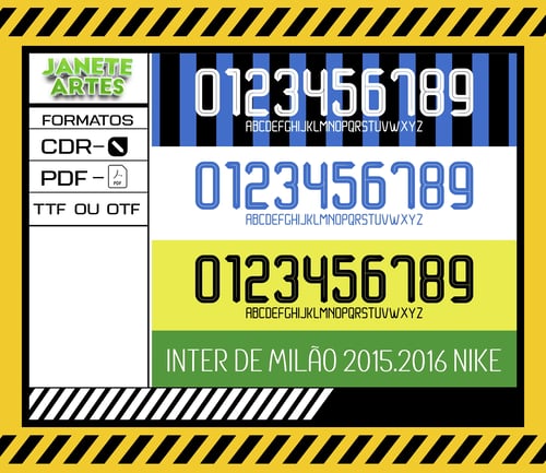 Fonte de Time Tipografia Inter de Milão 2015 - 2016