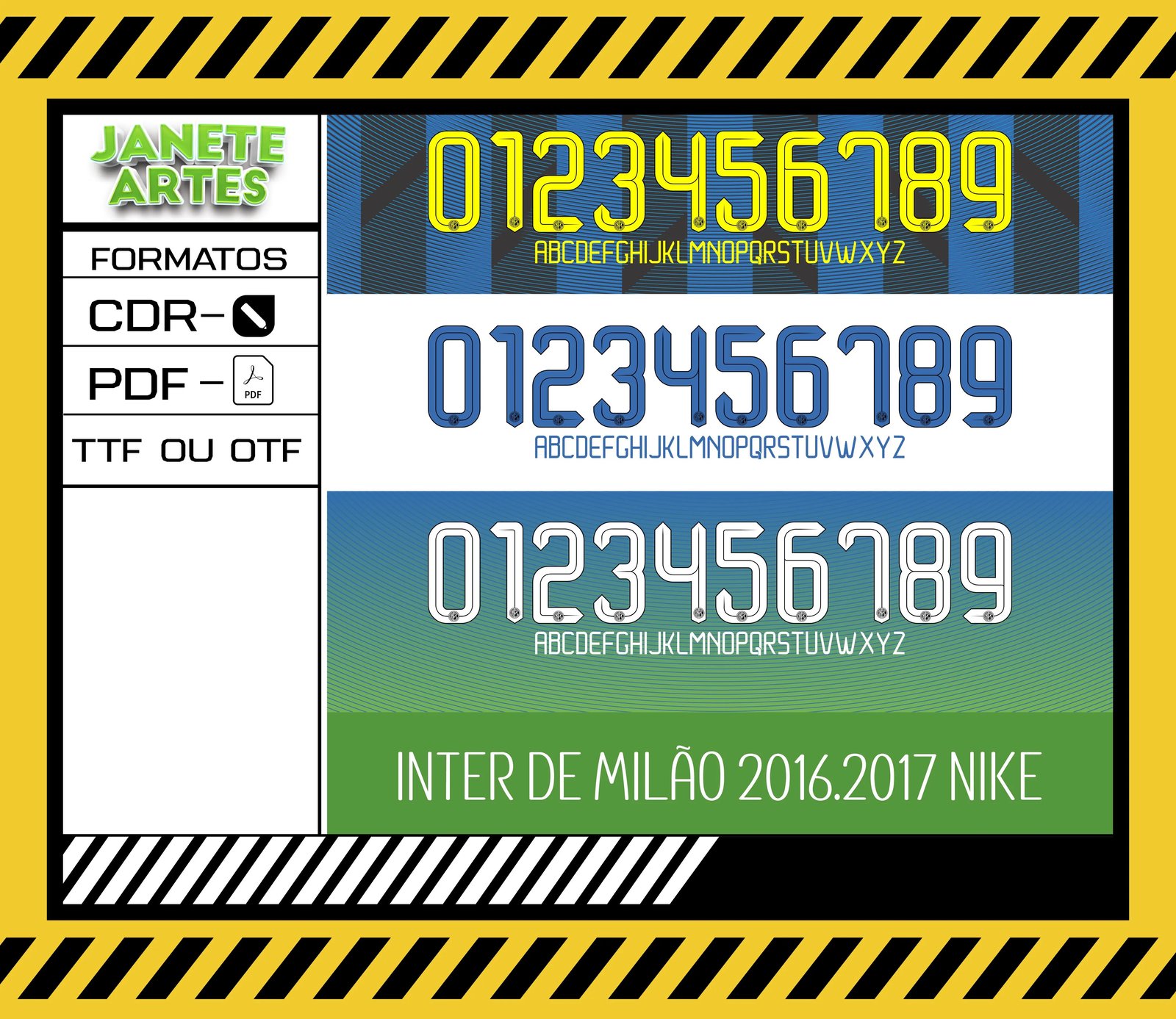 Fonte de Time Tipografia Inter de Milão 2016 - 2017