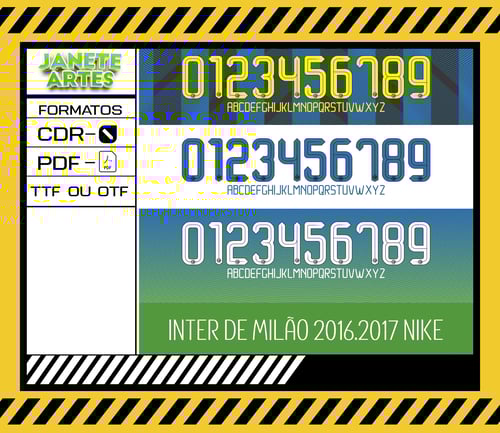 Fonte de Time Tipografia Inter de Milão 2016 - 2017