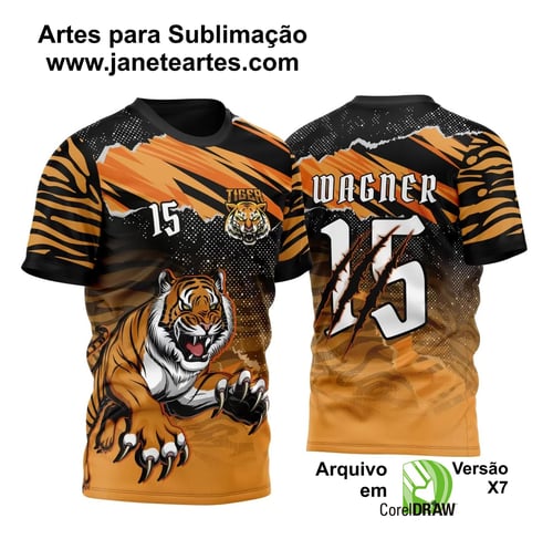 Arte Vetor Camisa InterClasse Tigres 2025 Modelo 1