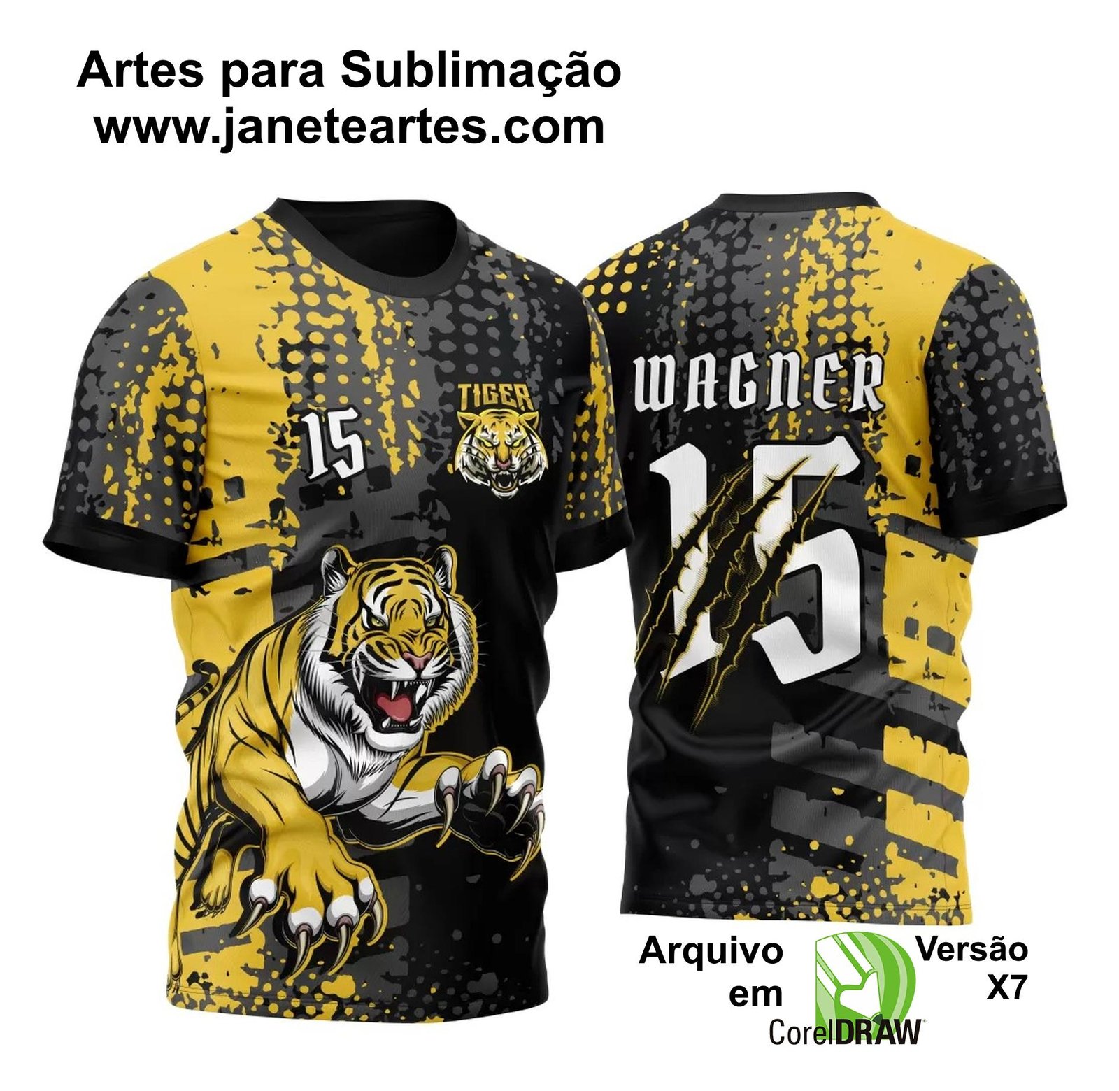 Arte Vetor Camisa InterClasse Tigres 2025 Modelo 2