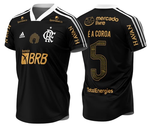 Arte Camisa do Flamengo 2021 2022 Excelência Negra