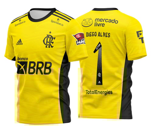 Arte Camisa do Flamengo 2021 2022 Goleiro