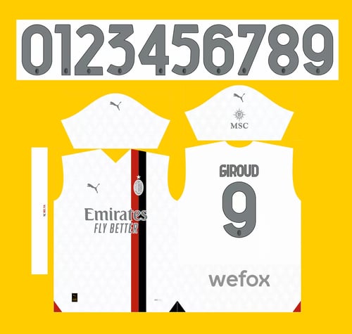 Arte Vetor Camisa AC Milan Reserva 2023-24 x7
