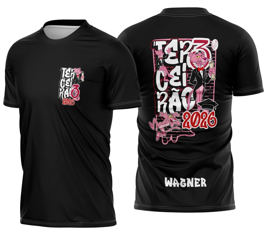 Arte Camisa Terceirão Pantera Cor de Rosa