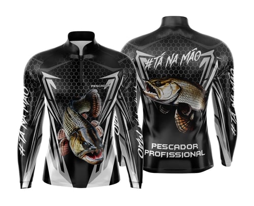 Arte Estampa Camisa de Pesca Esportiva Personalizada