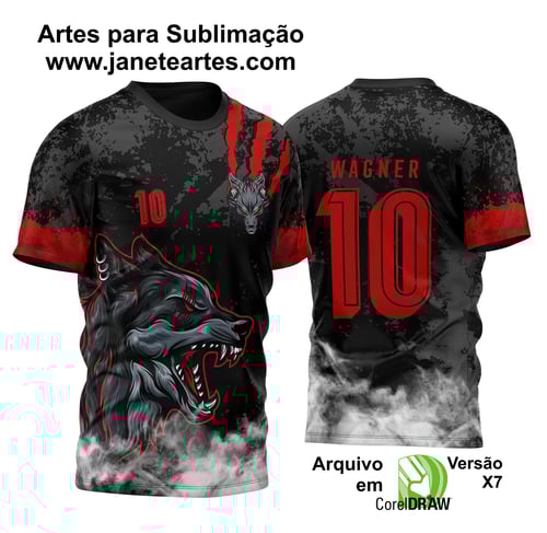 Arte Vetor Camisa InterClasse Lobo das Sombras