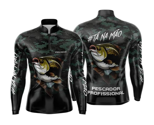 Arte Estampa Camisa de Pesca Esportiva Personalizada