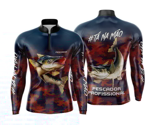 Arte Estampa Camisa de Pesca Esportiva Personalizada