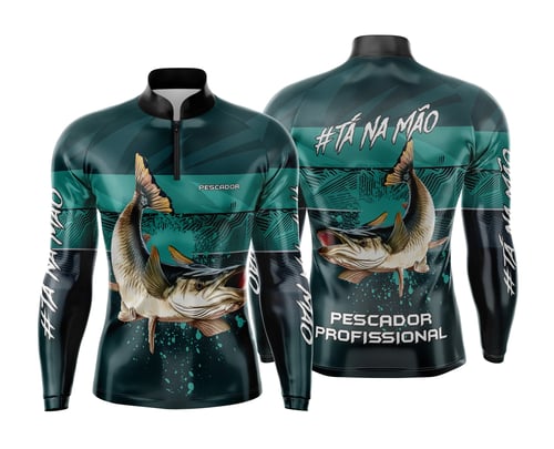 Arte Estampa Camisa de Pesca Esportiva Personalizada