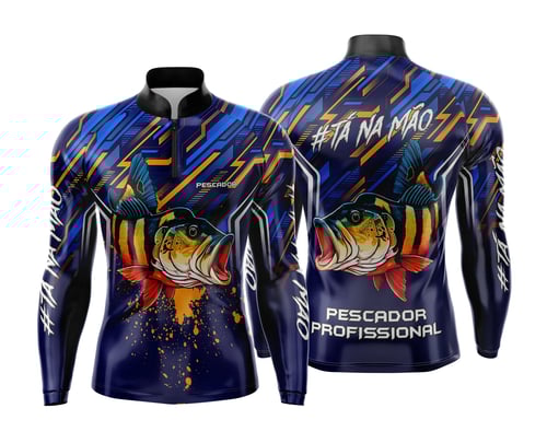 Arte Estampa Camisa de Pesca Esportiva Personalizada