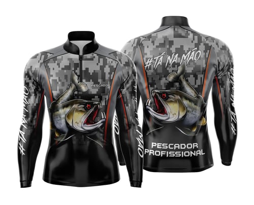 Arte Estampa Camisa de Pesca Esportiva Personalizada