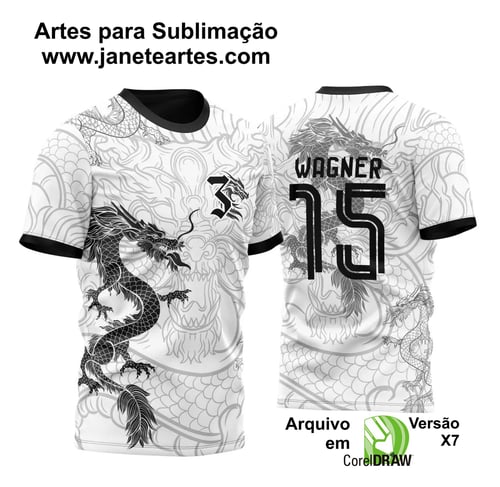 Arte Vetor Camisa Branca InterClasse Dragão Chinês 2023 M2