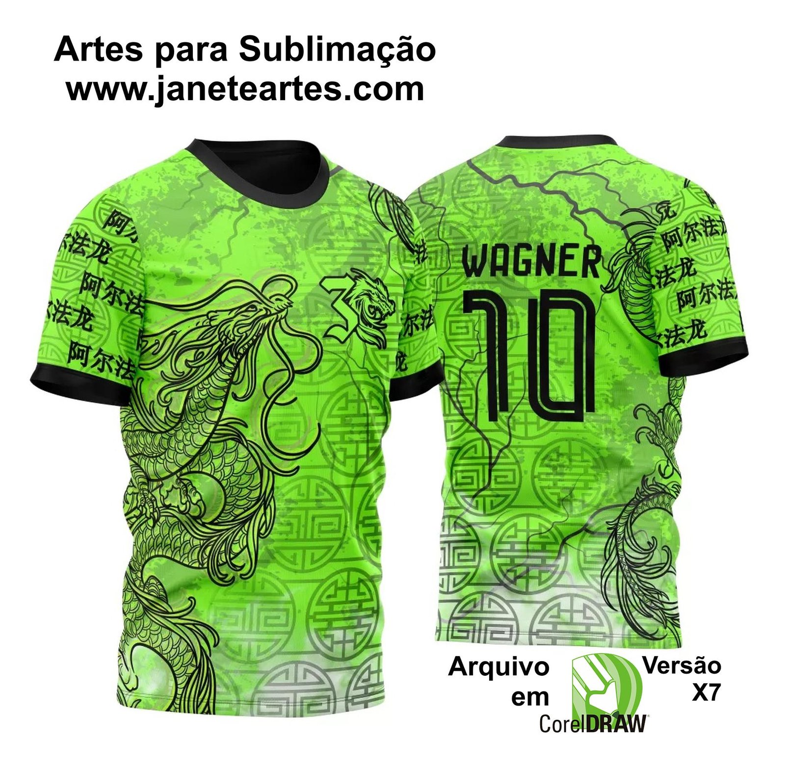 Arte Vetor Camisa InterClasse Dragão Subindo as Nuvens