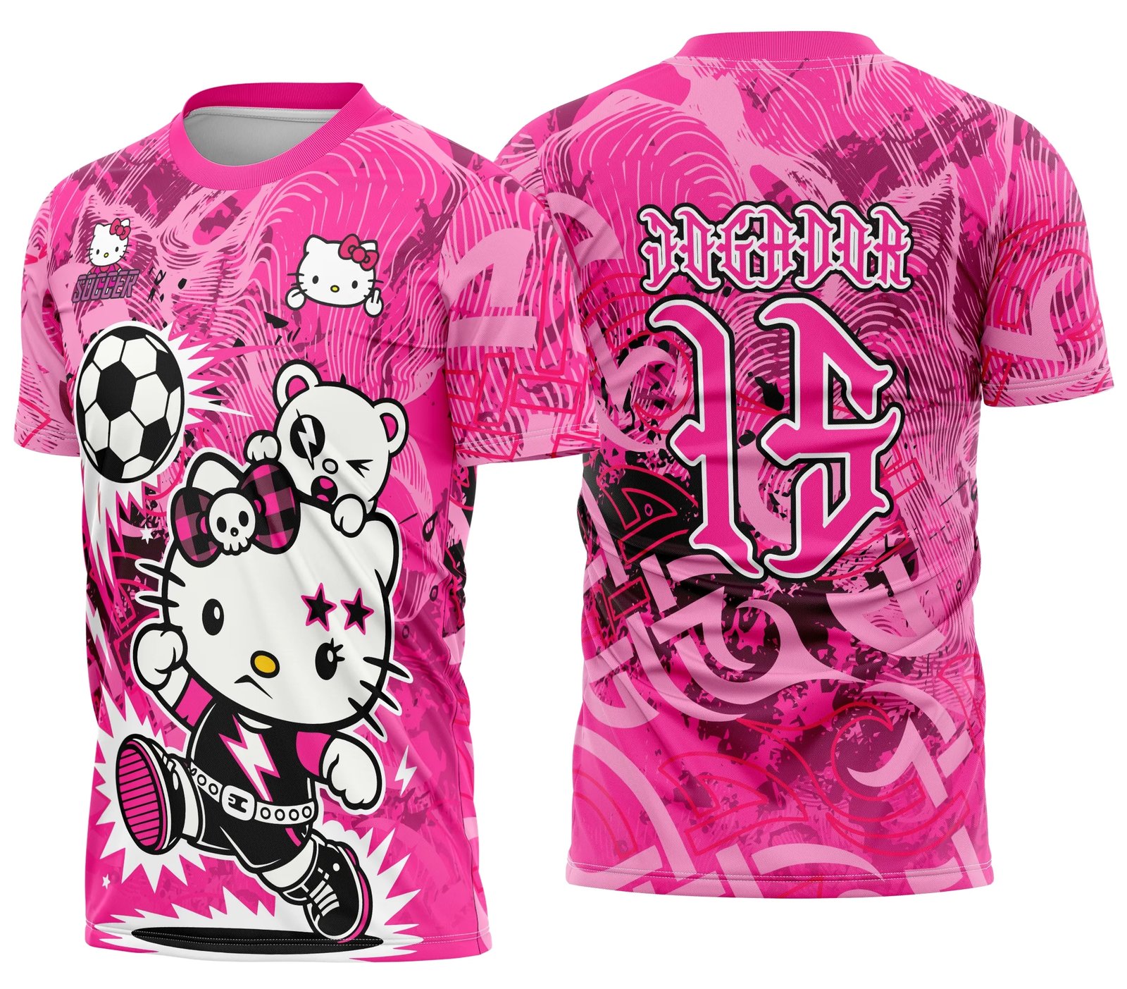 Arte Camisa de Interclasse Hello Kitty Punk