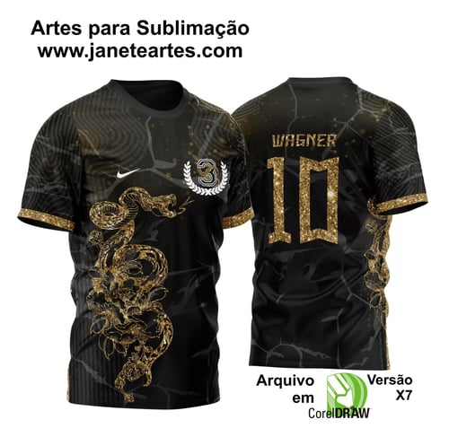 Arte Vetor Camisa InterClasse Cobra Dourada 2023 Brilho