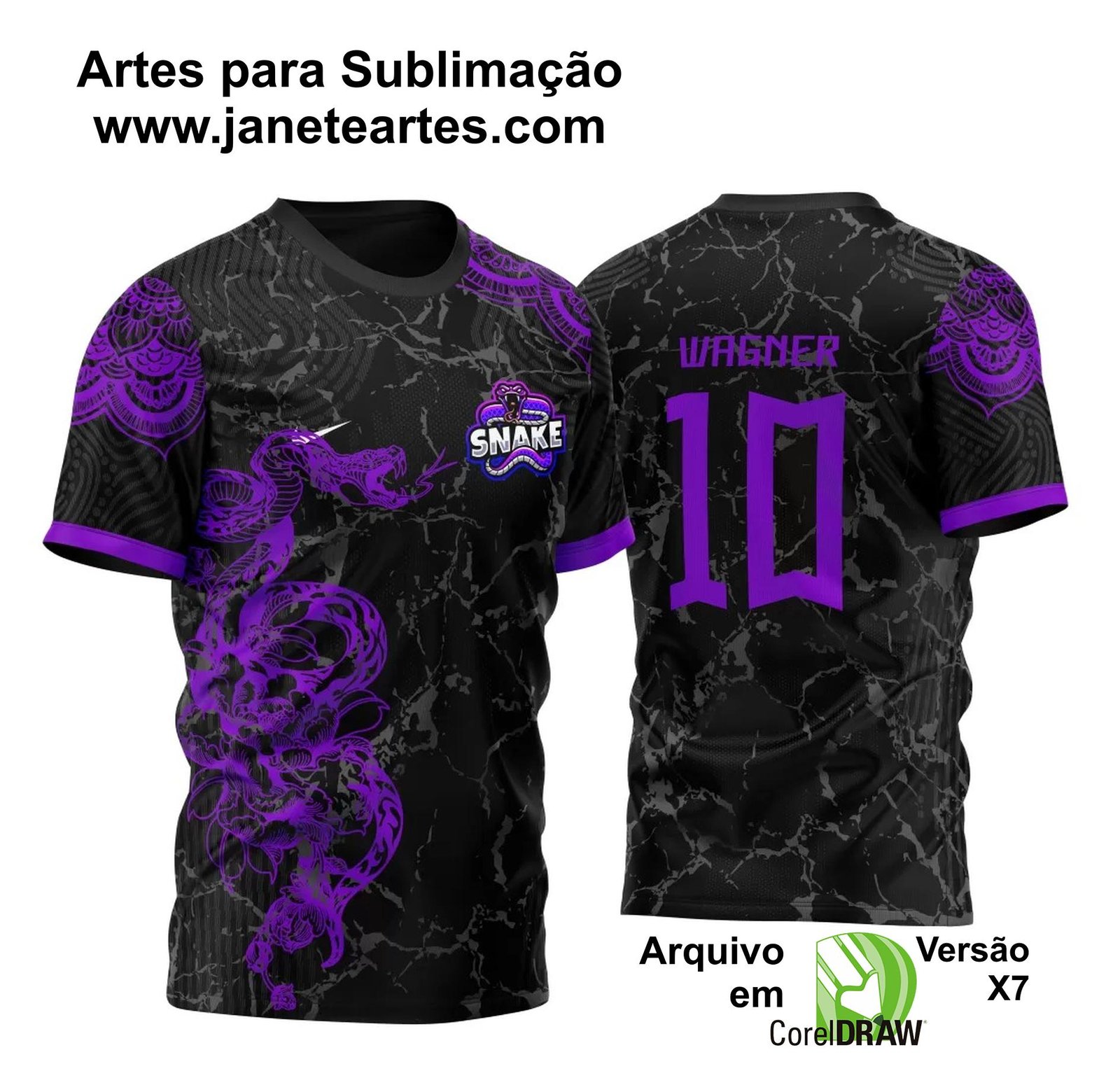 Template Camisa Futebol InterClasse Cobra Venenosa em Campo 2023 - Arte Vetor Modelo 2