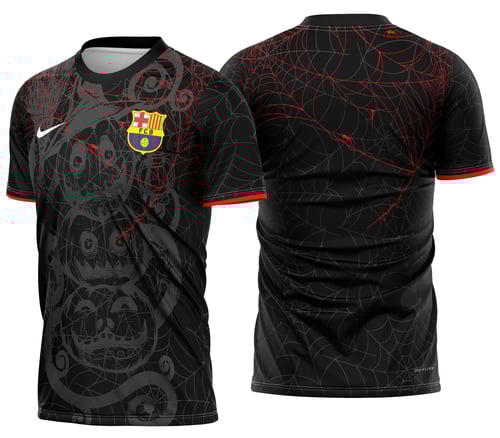 Arte Camisa Barcelona Futebol Halloween 2025