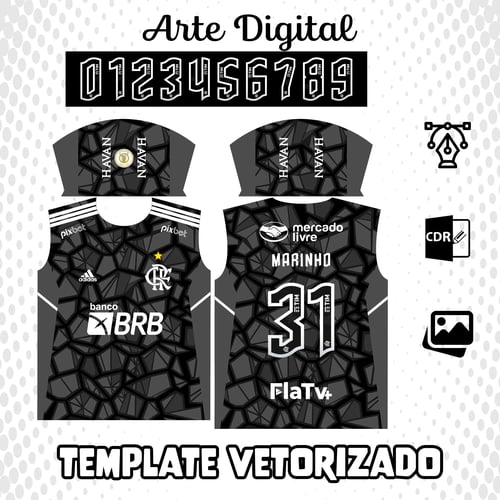 Arte Camisa Flamengo Titular - Goleiro 2022 2023 Preta - Camisas Personalizadas, Uniformes De Time, Camisas De Futebol, Camisas De Time, Sublimação Em Camisas, Personalização De Uniformes, Estampas Em Camisas, Camisas Para Eventos, Camisas Para Empresas, Camisas Promocionais, Uniformes Esportivos, Camisas De Torcedor, Sublimação Em Tecido