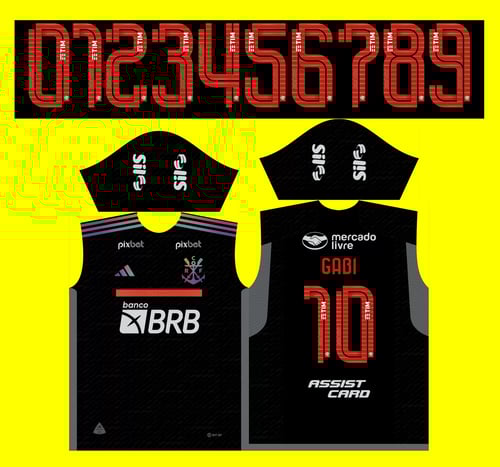 Template Camisa Futebol Flamengo Terceira 2023-24 x7 Arte Vetor