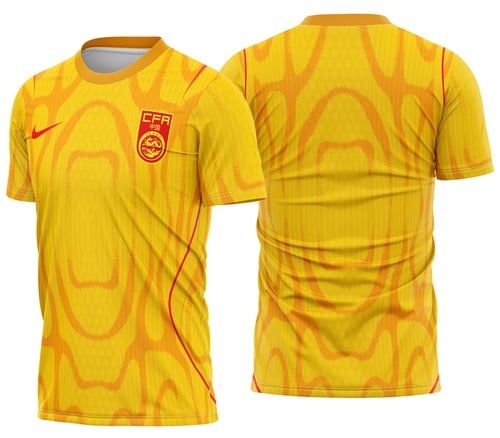 Camiseta unissex preta com logo no peito e estampa grande nas costas inspirada no China Uniforme Reserva 2026, perfeita para quem ama futebol e design moderno.