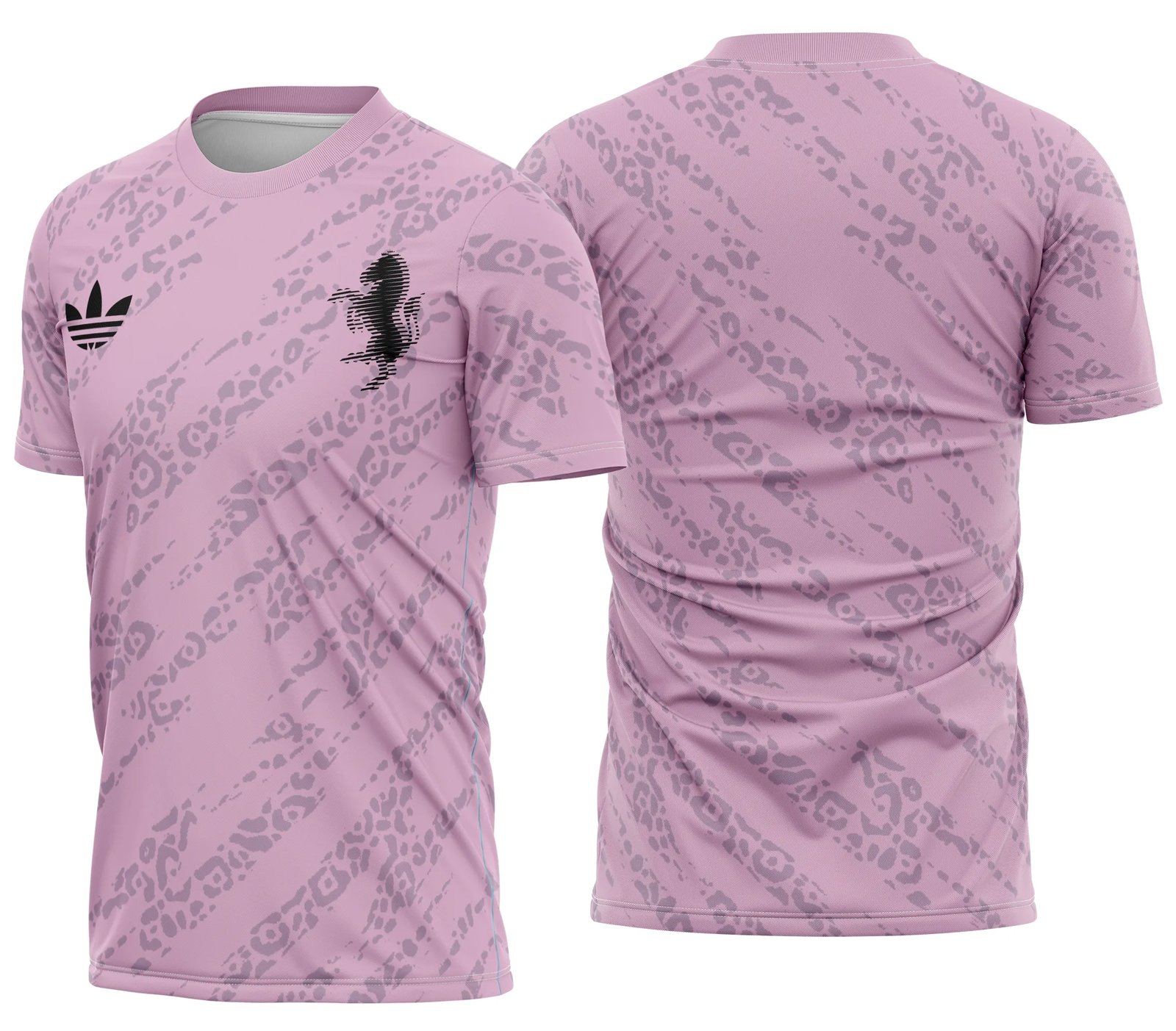 Camiseta unissex preta com logo no peito e estampa grande nas costas do Juventus Uniforme Reserva 2026, mostrando design moderno e estilo esportivo forte.