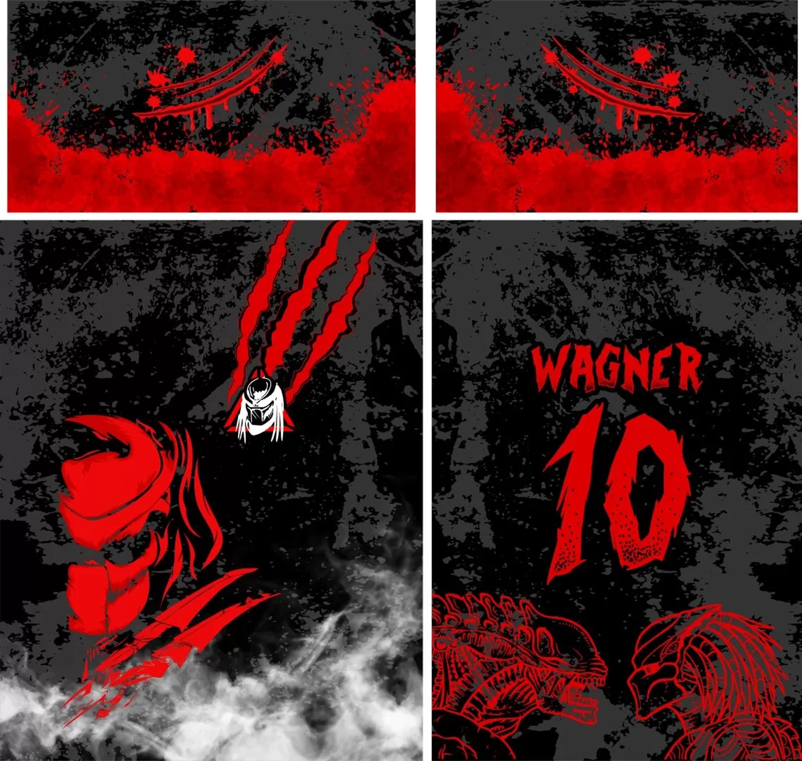 Arte Vetor Template Camisa de InterClasse Predador em Ataque 2023 Modelo 2