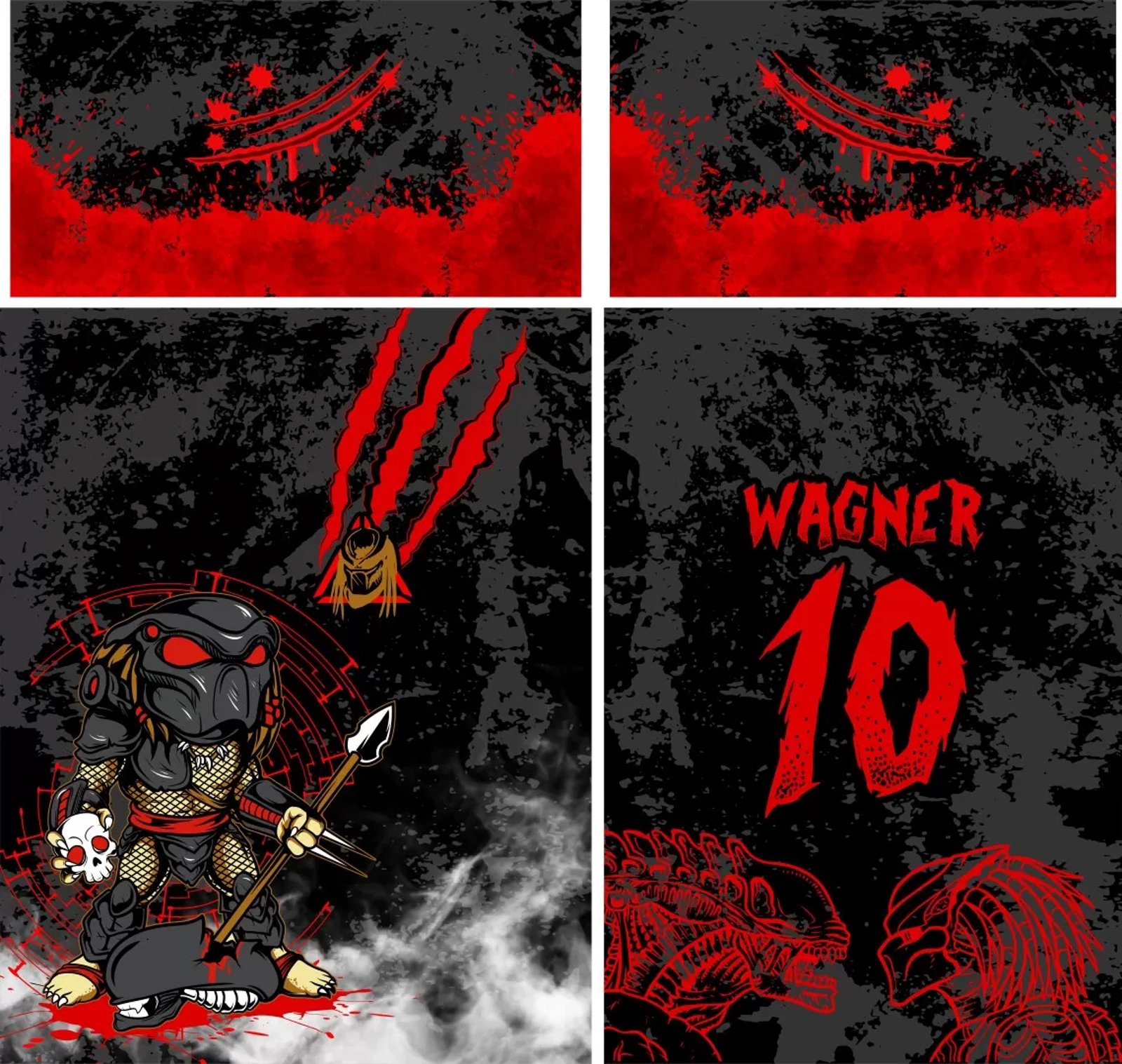 Arte Vetor Template Camisa de InterClasse Predador em Ataque 2023 Modelo 3