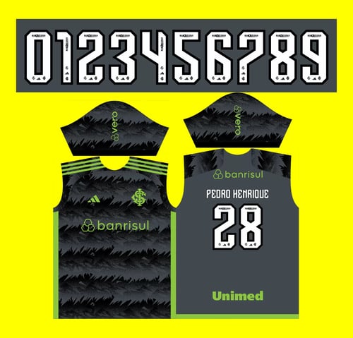 Arte Vetor Template Camisa Internacional Terceira 2023-24 X7