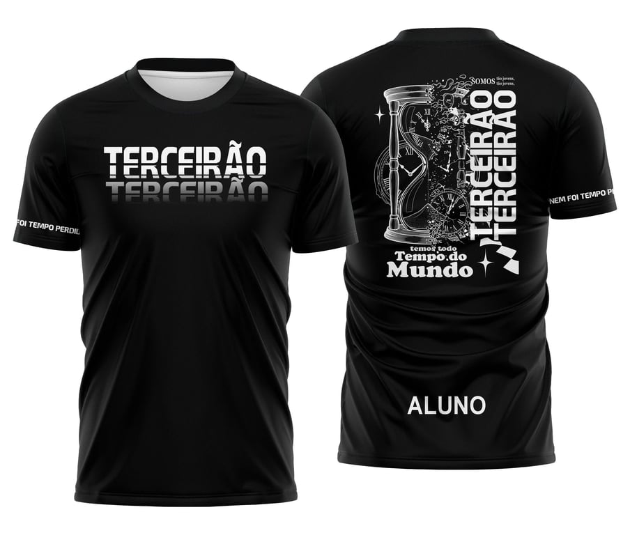 Arte Camisa TerceirãoTempo Perdido Preta