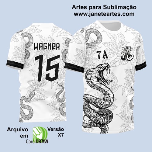 Arte Vetor Template Camisa para InterClasse Cobra Rei Folhas 2023