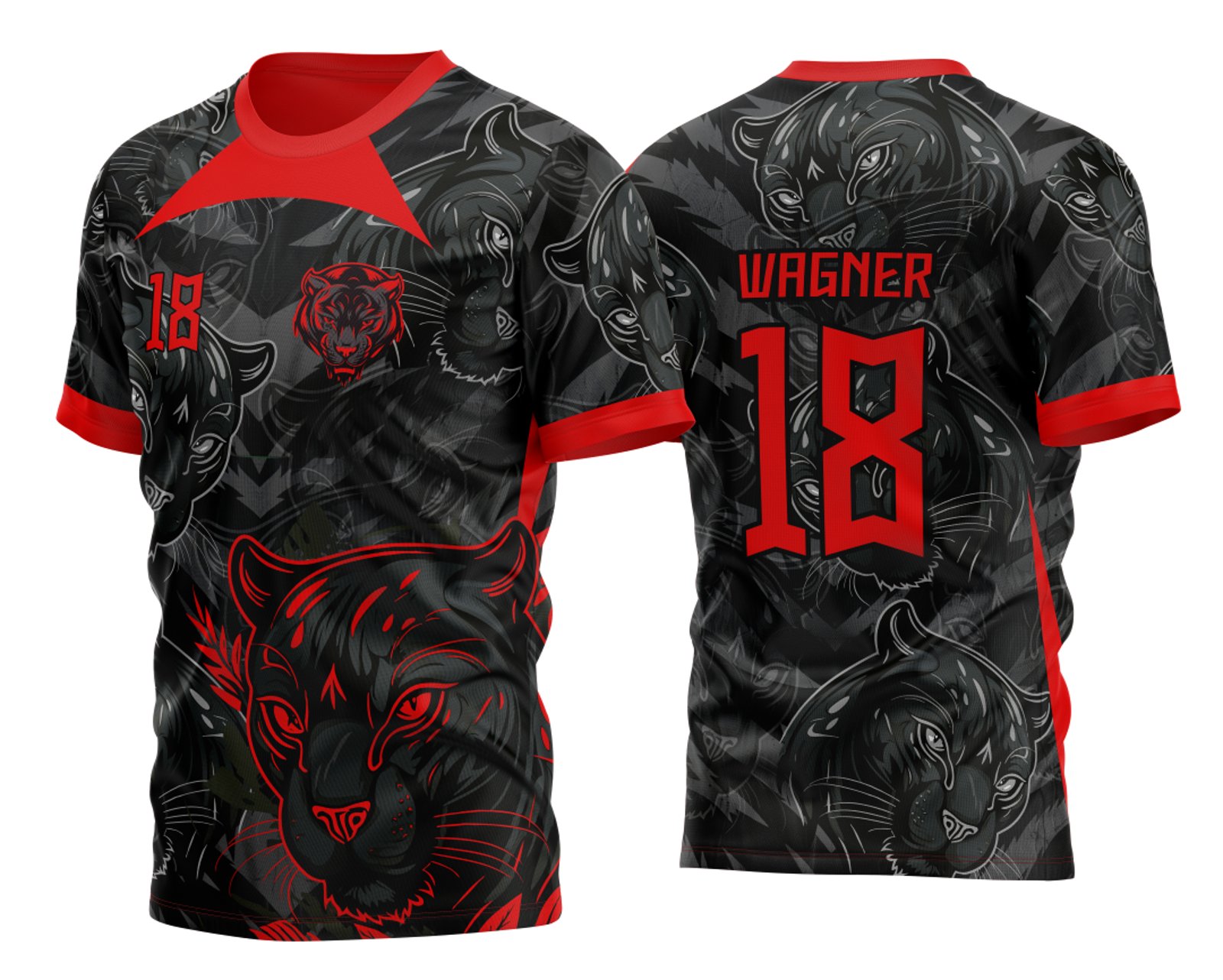 Arte Vetor Template Camisa para InterClasse Pantera Negra Padrão 2023 Vermelha