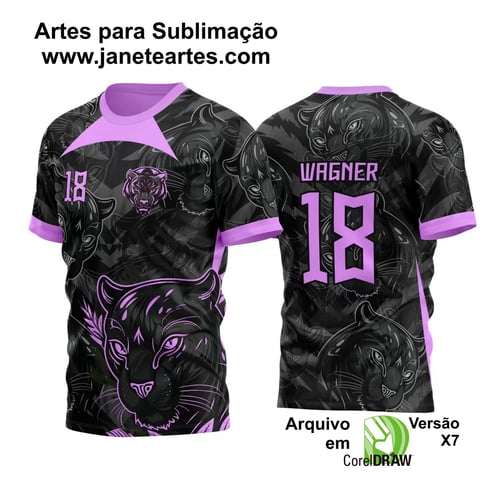 Arte Vetor Template Camisa para InterClasse Pantera Negra Padrão 2023 Rosa