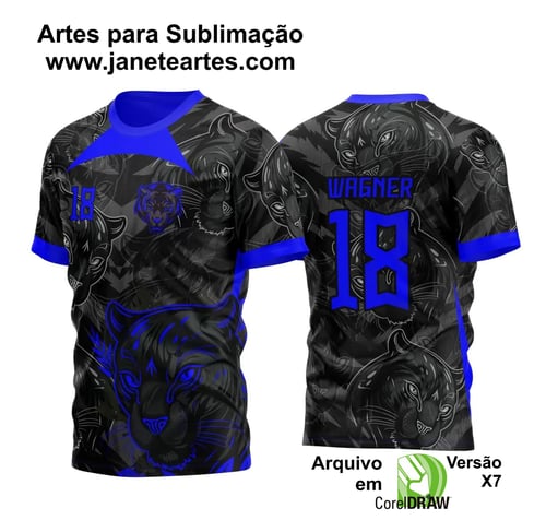 Arte Vetor Template Camisa para InterClasse Pantera Negra Padrão 2023 Azul
