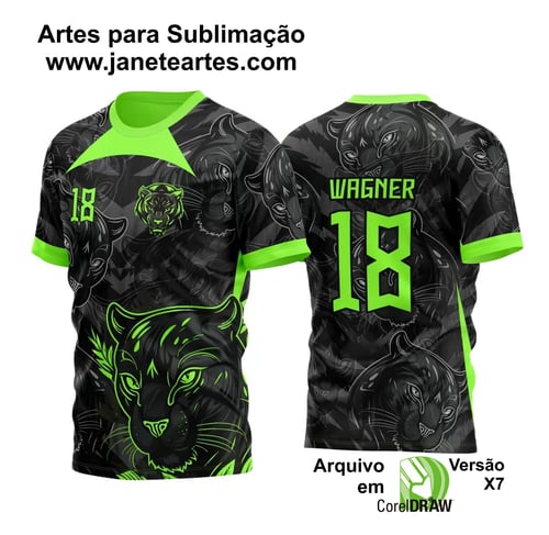 Arte Vetor Template Camisa para InterClasse Pantera Negra Padrão 2023 Verde