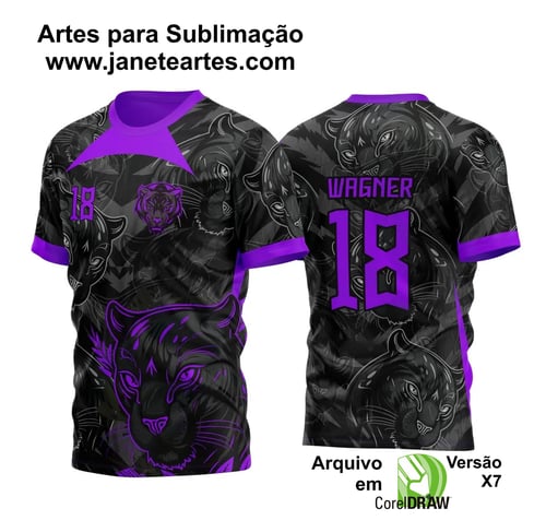 Arte Vetor Template Camisa para InterClasse Pantera Negra Padrão 2023 Roxa