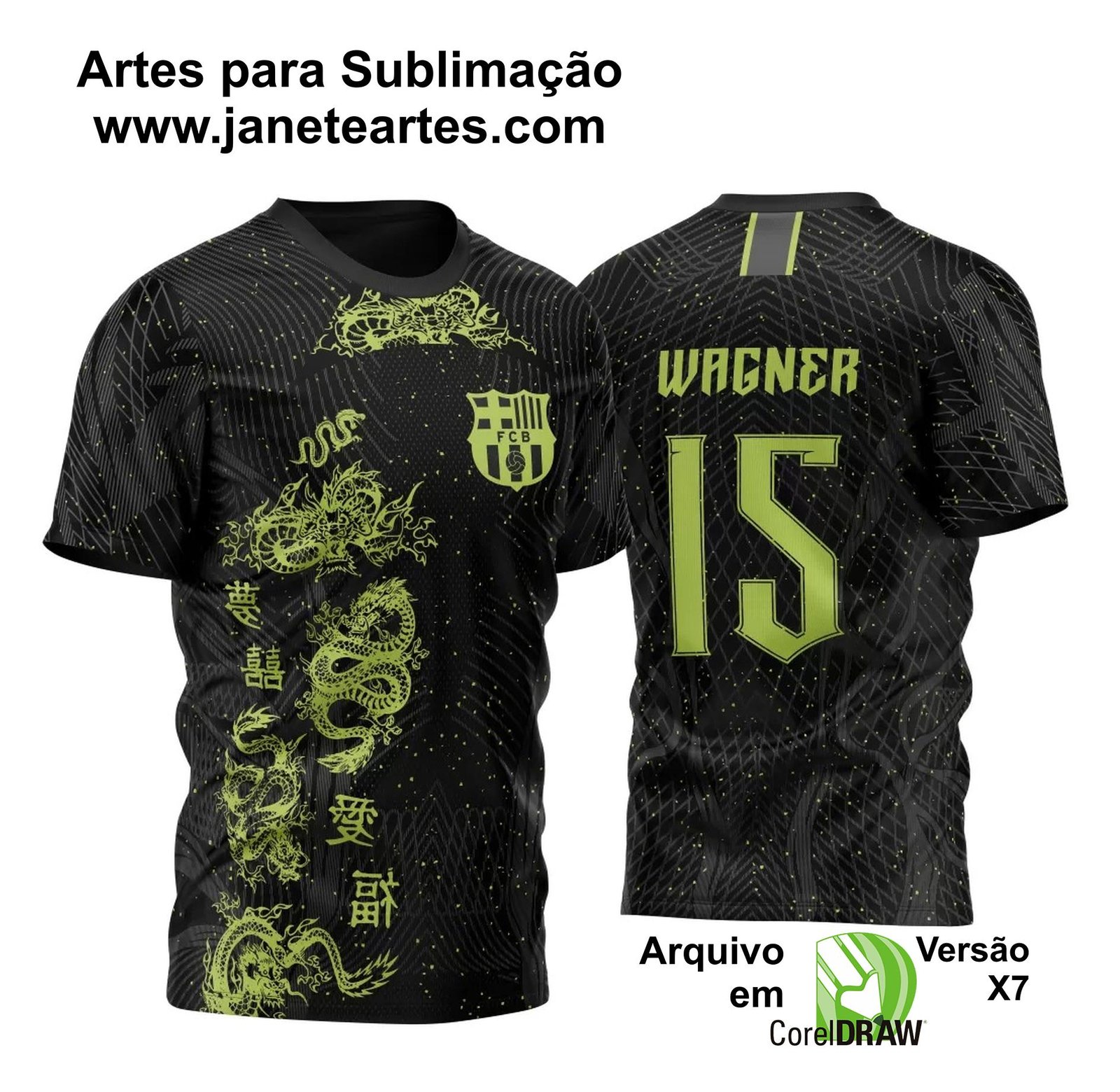 Arte Vetor Template Camisa para InterClasse Barcelona Dragão 2023