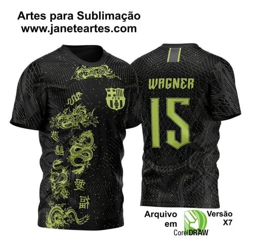 Arte Vetor Template Camisa para InterClasse Barcelona Dragão 2023