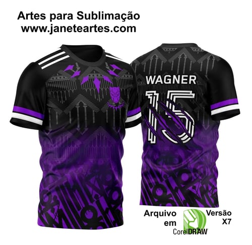 Arte Vetor Template Camisa de InterClasse Pantera Negra Degrade Pintura