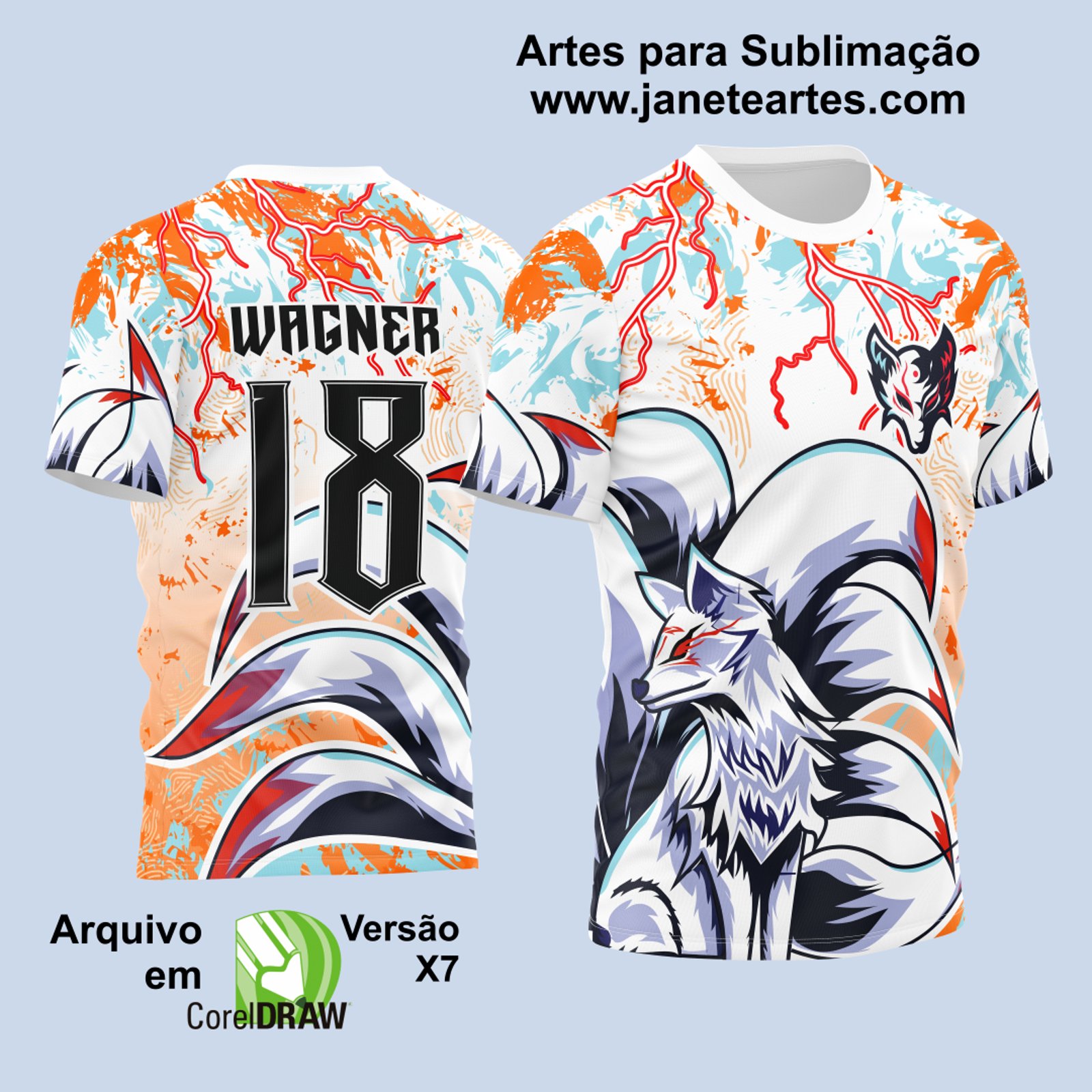 Arte Vetor Template Camisa para InterClasse Raposa de Nove Caudas 2023