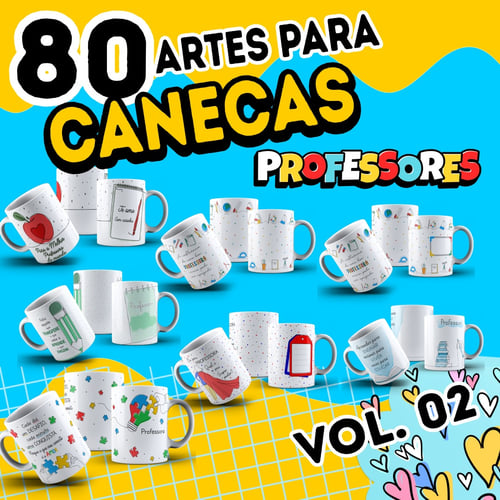 Kit 80 Artes Para Caneca Dia Dos Professores em  Linha PNG 2023