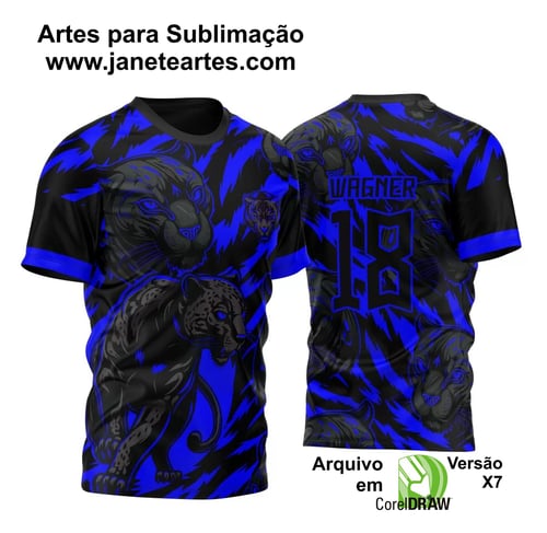 Arte Vetor Template Camisa de InterClasse Pantera Negra Fundo Tigre 2023 Azul