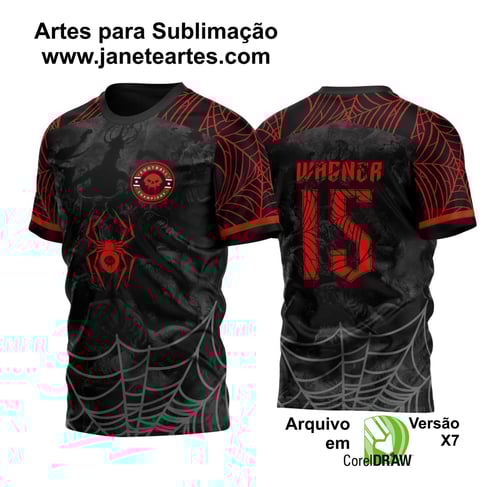 Arte Vetor Template Camisa para InterClasse Aranha Spider 2023