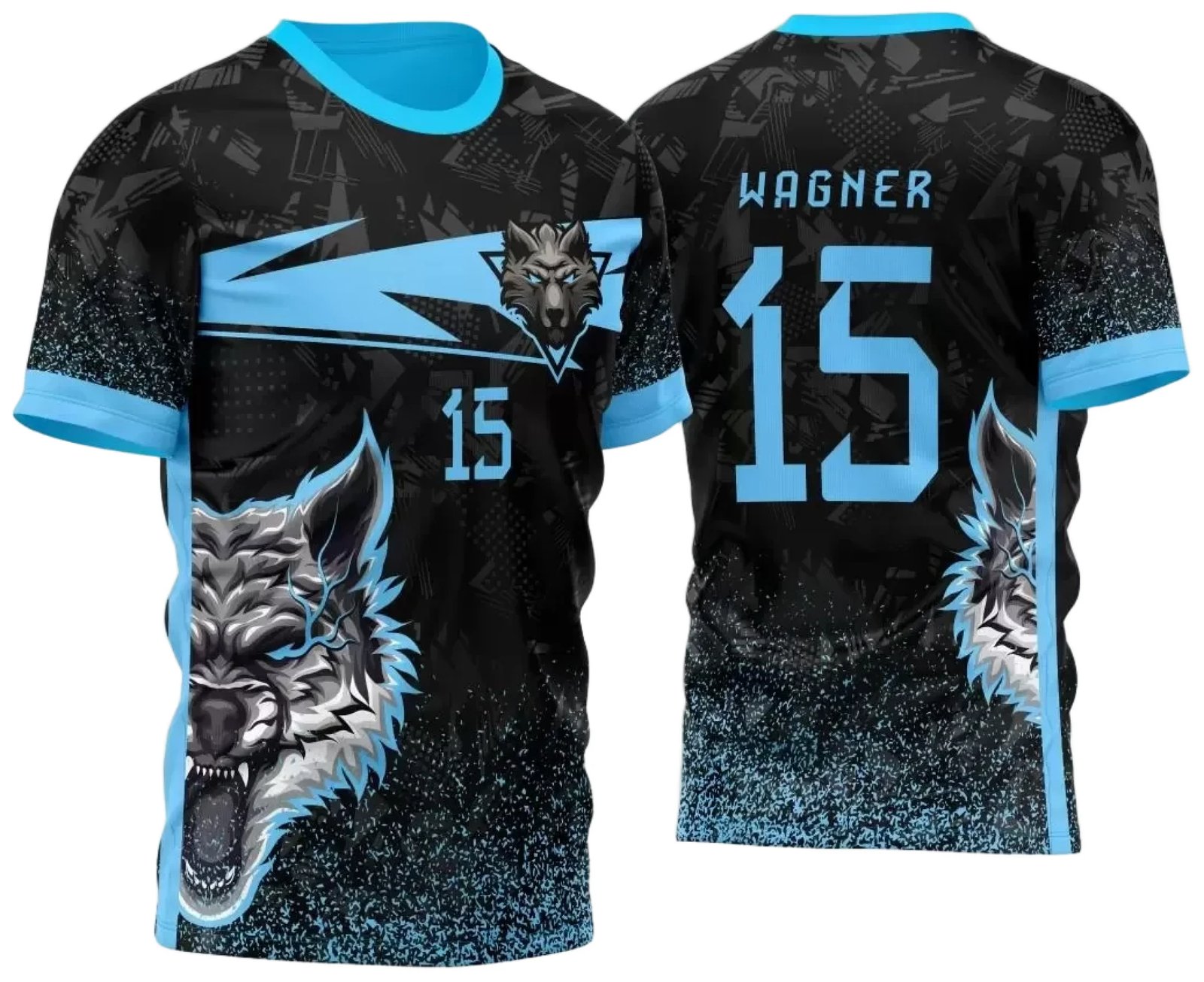 Template Camisa Futebol Interclasse Ete Lobo Azul Arte Vetor