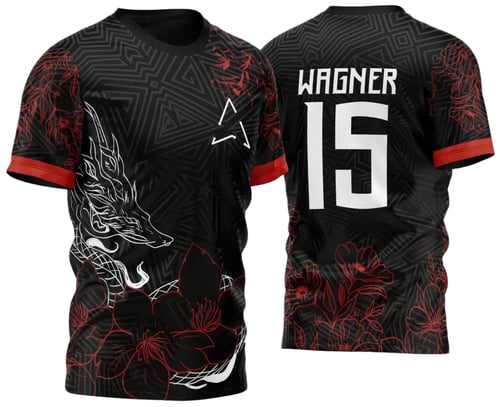 Template Futebol Interclasse Floral Dragão Chinês Arte Vetor