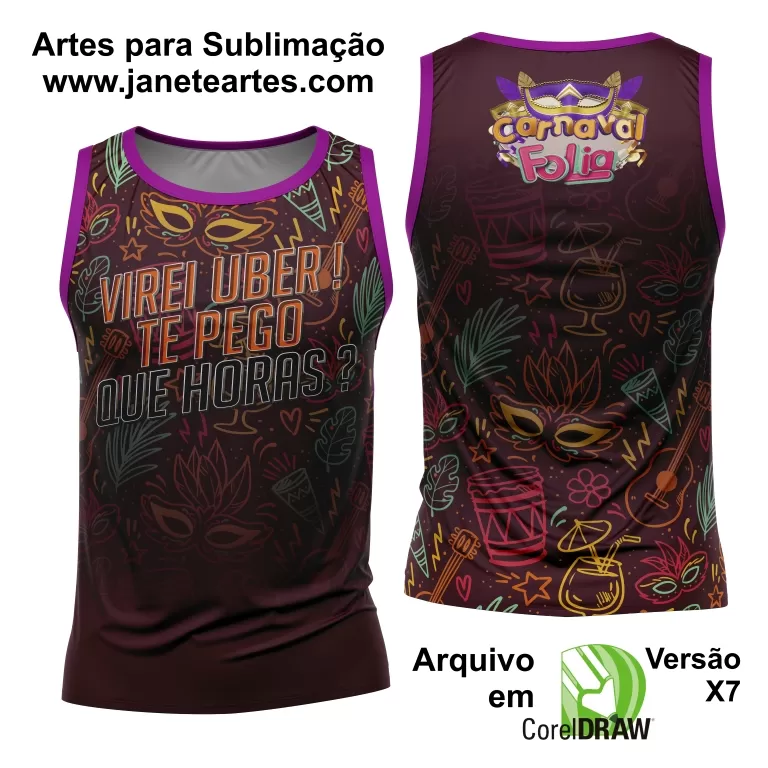 Arte Camisa Bloco Abadá Sublimação Carnaval 2025 - Modelo 134