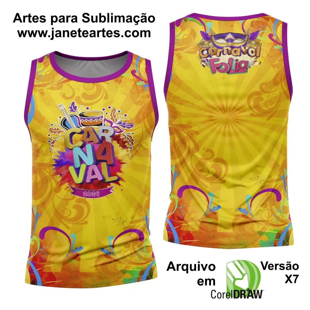 Arte Camisa Bloco Abadá Sublimação Carnaval 2024 - Modelo 31